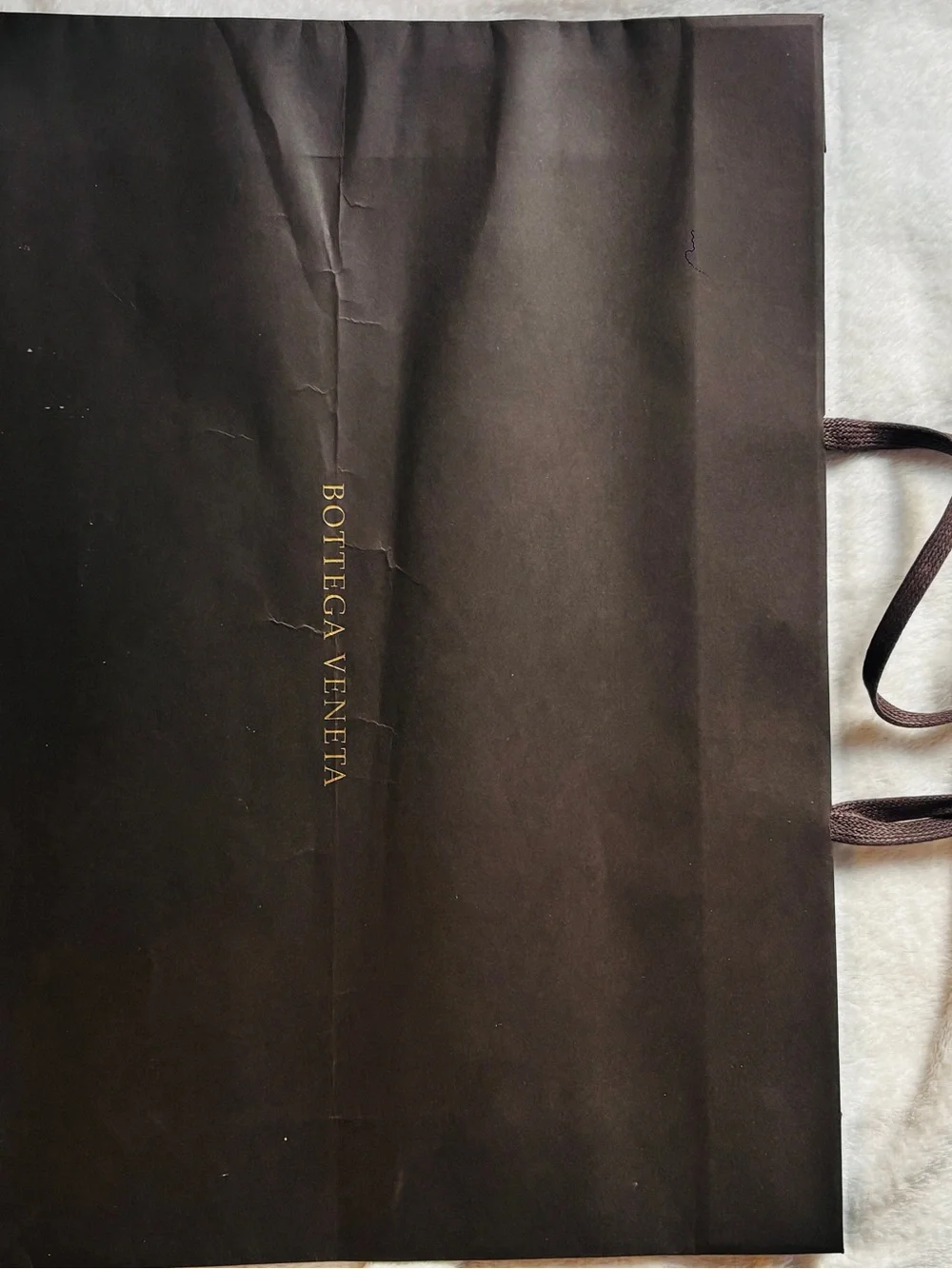 Bottega Veneta Large Chocolate Brown Luxury Shopping Gift Bag Authentic